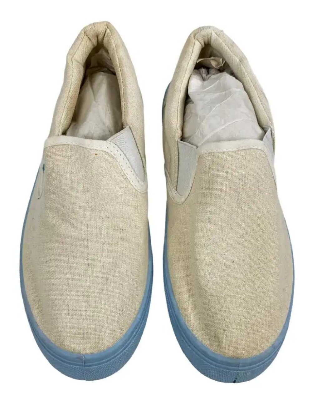 Hippo Sports Beige Slip-On Shoes with Blue Sole
